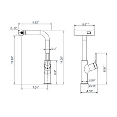 Lordear Stainless Steel Four-Function Pull-Down Sprayer Kitchen Faucet
