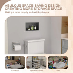 Lordear 12''  x 6'' Black Recessed Wall Stainless Steel Shower Niche