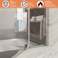 Lordear 72'' Tempered Glass Frameless Corner Frame Shower Door