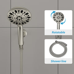 Lordear 4.7'' Multi Function Rain Dual Shower Head