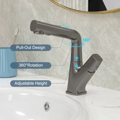 Lordear Stainless Steel 3 Modes 360° Rotating Pull Down Sprayer Bathroom Faucet  from Lordear