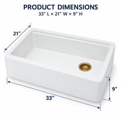 Lordear 33-Inch Farmhouse Quartz Kitchen Sink Single Bowl
