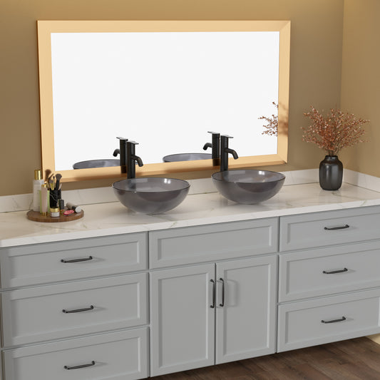 Lordear 16'' x 16'' Tempered Glass Vessel Bathroom Sink with Pop up Drain  from Lordear