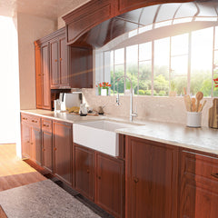 Lordear White Drop-in Single Bowel Fireclay Farmhouse Sink