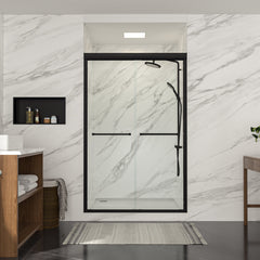 Lordear 48'' W X 76'' H Framed Clear Tempered Glass Bypass Sliding Shower Door