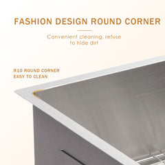 Lordear 24" x 21" Stainless Steel Single Bowl Apron Front Farmhouse Kitchen Sink  from Lordear