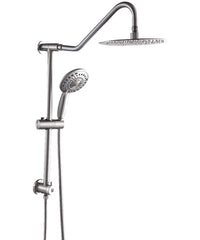 Lordear 10'' Stainless steel Wall Mounted Round High Pressure Shower Head with Handheld Shower and Adjustable Slide Bar