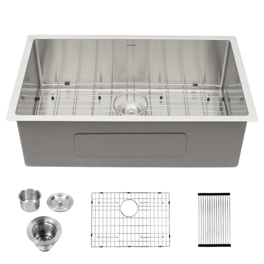 Lordear Undermount Sink 21 x 18 inch Single Bowl Kitchen Sink 16 Gauge Stainless Steel Kitchen Sink  from Lordear