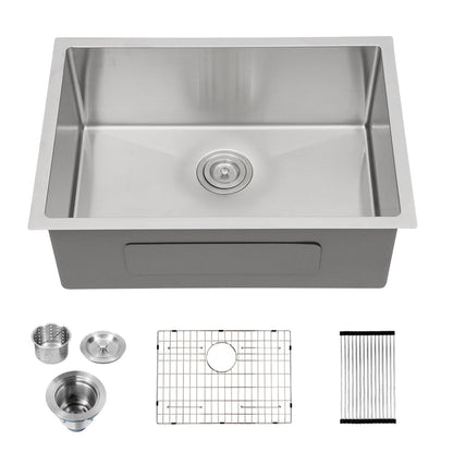 26/28x18 Inch Lordear Undermount Kitchen Sink 16 Gauge Stainless Steel Single Bowl Sink 10" Deep Under Counter Sink  from Lordear