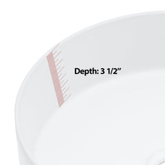 Lordear 16'' x 16'' Ceramic Topmount Round Bathroom Vessel Sink