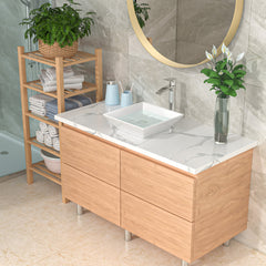 Lordear 16'' White Ceramic Bathroom Vessel Sink
