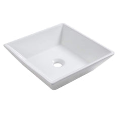 Lordear 16'' White Ceramic Bathroom Vessel Sink