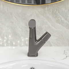 Lordear Stainless Steel 3 Modes 360¡ã Rotating Pull Down Sprayer Single Hole Bathroom Faucet