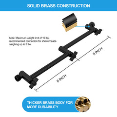 Lordear Stainless Steel Black Universal Connection Foldable and Adjustable Shower Extension Arm