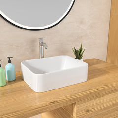 Lordear 19x15 Inch White Bathroom Vessel Sink