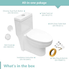 Lordear 1.6 Gallons GPF Elongated Comfort Height Floor Mounted One-Piece Toilet (Seat Included)  from Lordear