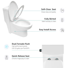 Lordear 1.6 Gallons GPF Elongated Comfort Height Floor Mounted One-Piece Toilet (Seat Included)  from Lordear