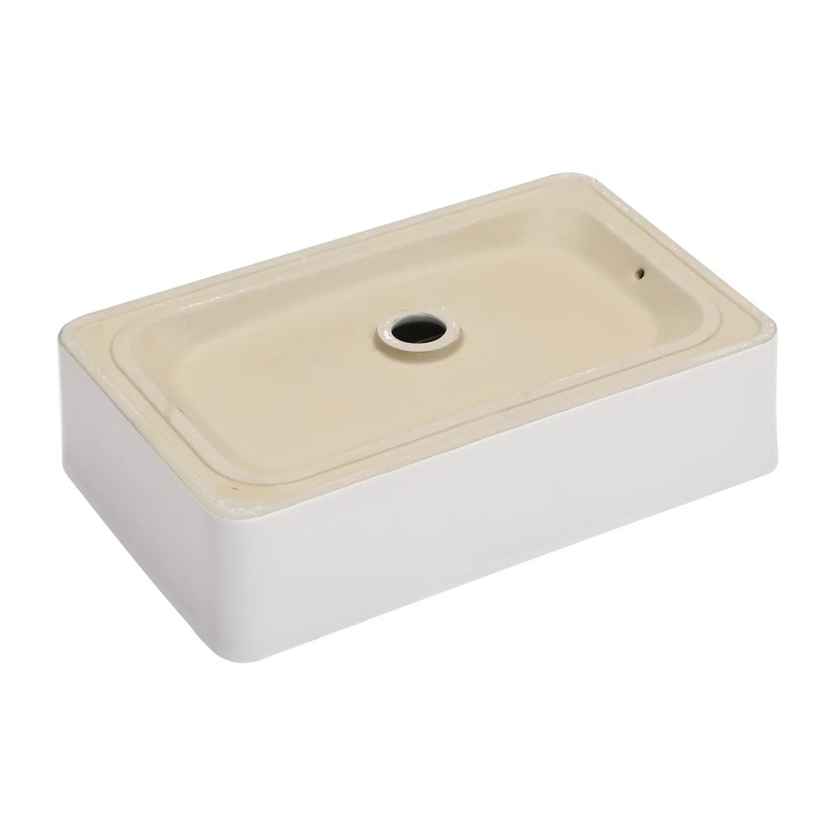 White Ceramic Countertop Rectangular Vessel Sink-Lordear