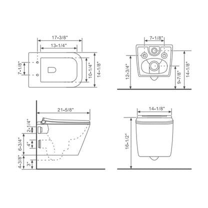 In-Wall Toilet Combo Set and Carrier System, Wall Mounted Toilet with Soft Closing Seat  Glossy White(Excluding water tank)  from Lordear