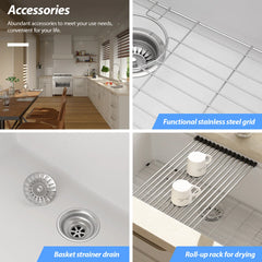 Lordear 33'' Undermount Kitchen Sink Single Bowl With Accessories
