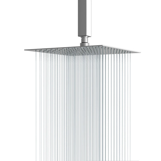 Lordear 16'' polished-chrome Stainless Steel Square Rain High-Pressure Shower Head