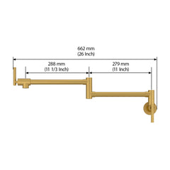 Lordear Wall Mount Folding Double Joint Swing Arms Stainless Steel Kitchen Faucet
