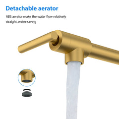 Lordear Wall Mount Folding Double Joint Swing Arms Stainless Steel Kitchen Faucet