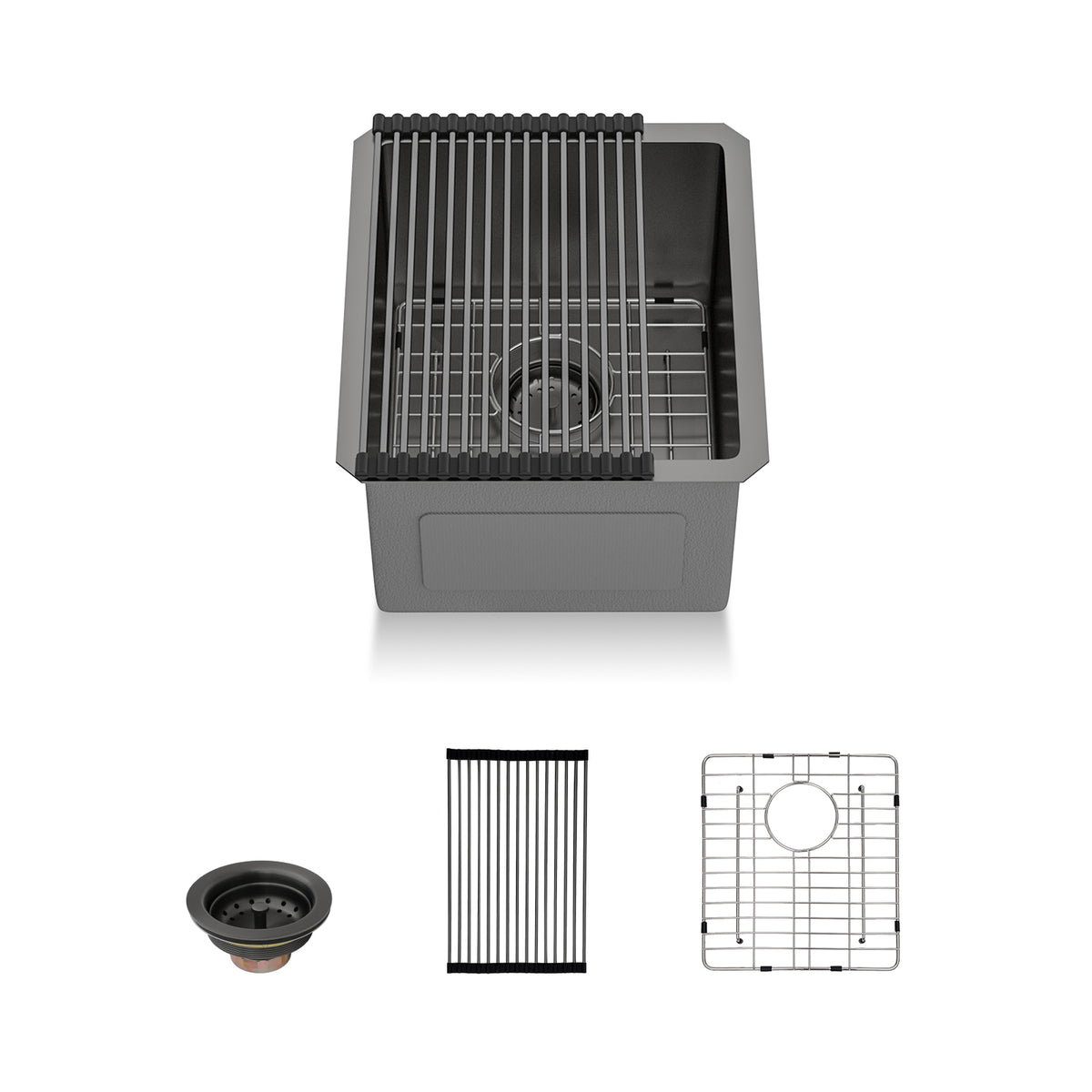 Lordear 15'' x 17'' Stainless Steel Undermount Single Bowl Bar Sink