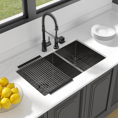 Lordear 33" Stainless Steel Double Bowl Gunmetal Black Kitchen Sink  from Lordear