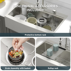Lordear 33" Stainless Steel Topmount Single Bowl Farmhouse Workstation Kitchen Sink  from Lordear