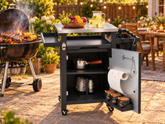 Lordear 24 Inch Portable Outdoor Grill Cart