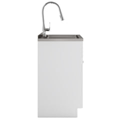 28in  Stainless Steel White Laundry Cabinet with Faucet and Sink  from Lordear