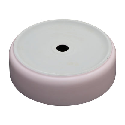 16in L x 16in W Vessel Round Bathroom Sink Modern Above Counter Bathroom Sink Ceramic Art Basin-Pink  from Lordear