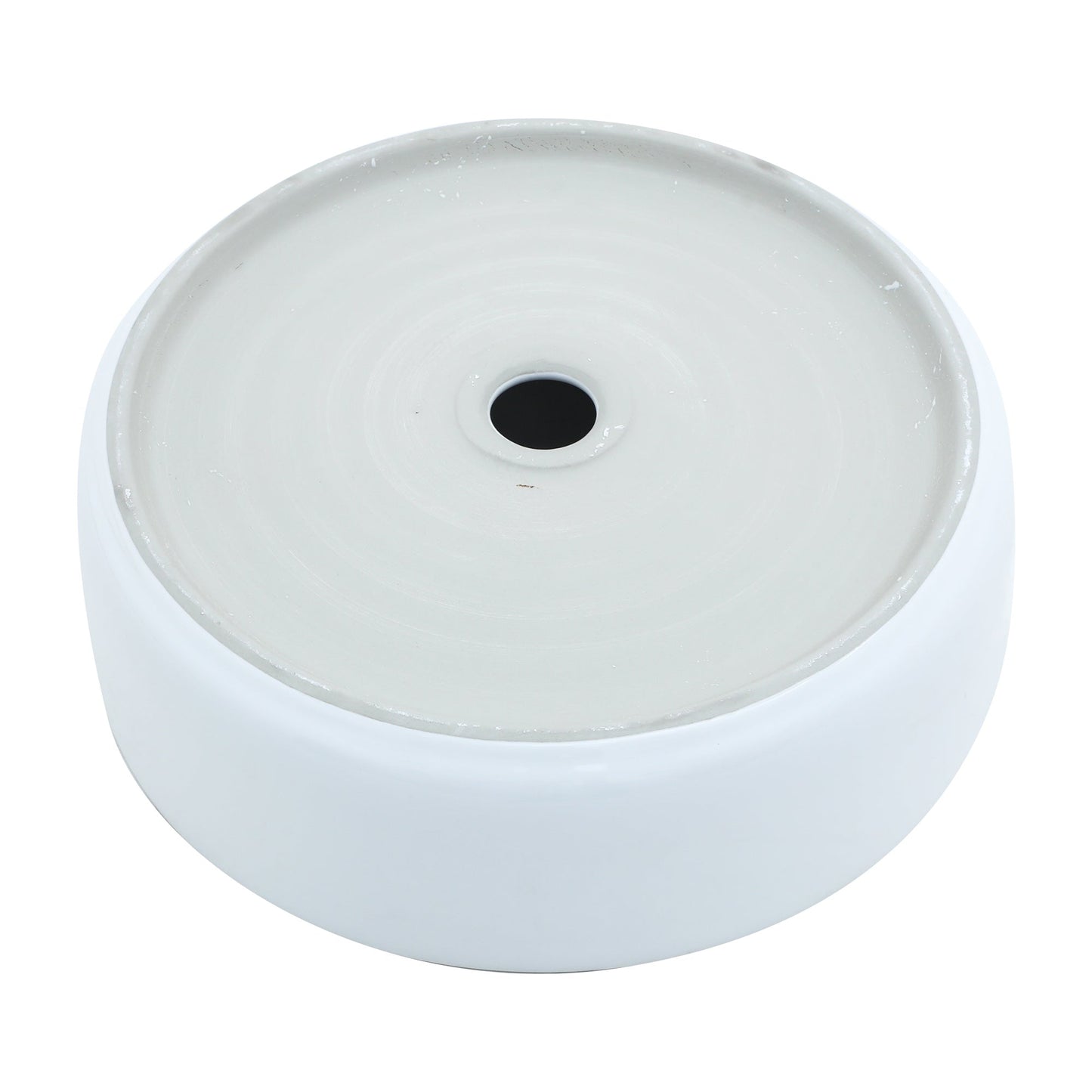 16in L x 16in W Vessel Round Bathroom Sink Modern Above Counter Bathroom Sink Ceramic Art Basin-White  from Lordear