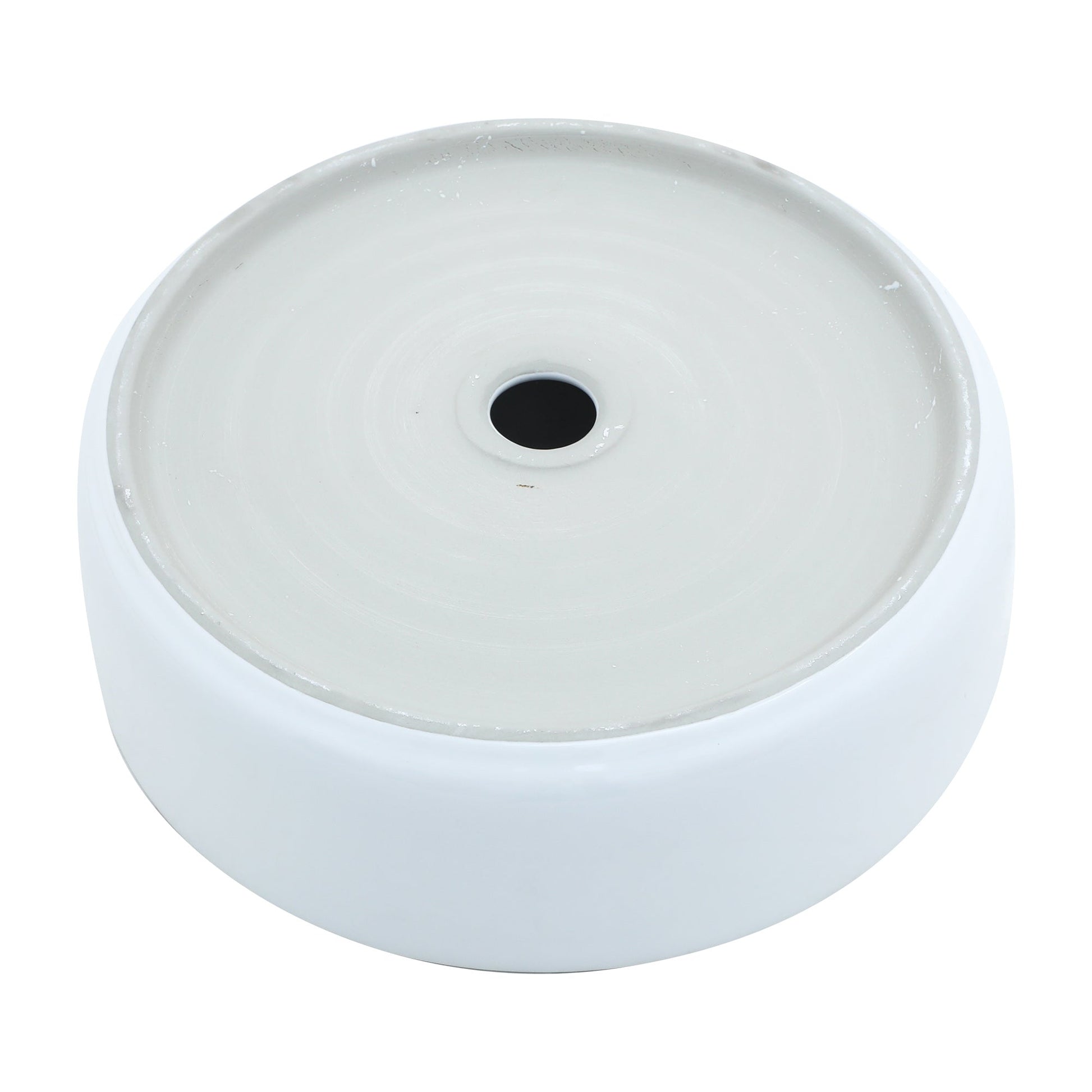 16in L x 16in W Vessel Round Bathroom Sink Modern Above Counter Bathroom Sink Ceramic Art Basin-White  from Lordear