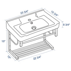 Lordear 23.75'' x 15.75'' White Ceramic Wall Mounted Bathroom Sink with Towel Rack  from Lordear