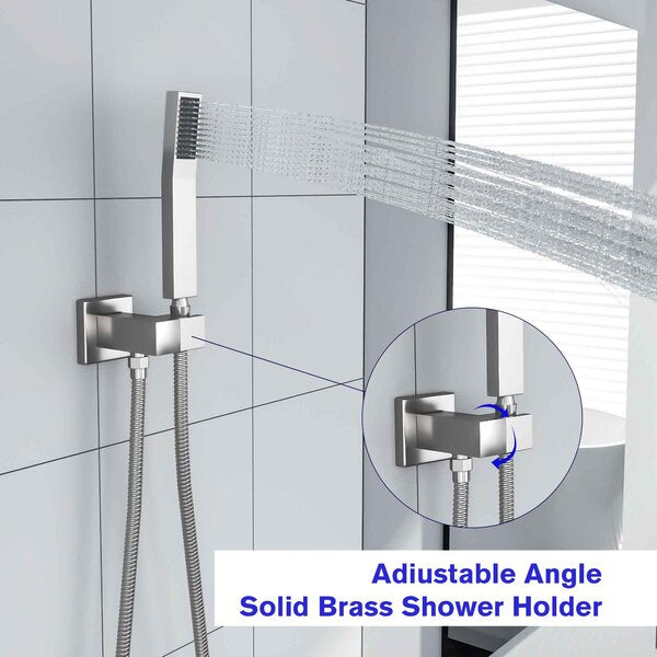 Complete Shower System with Rough in-Valve-Brushed Nickel  from Lordear