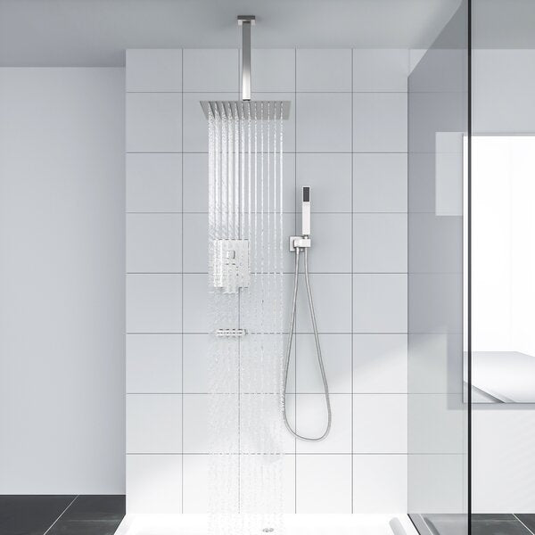 Complete Shower System with Rough in-Valve-Brushed Nickel | Lordear