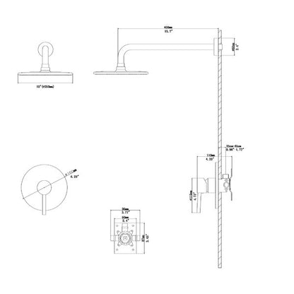 Complete Shower System with Rough in-Valve-Gold Brushed  from Lordear