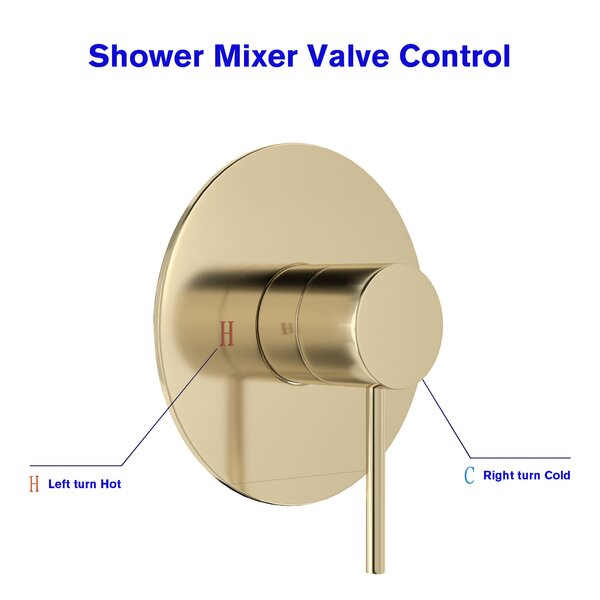 Complete Shower System with Rough in-Valve-Gold Brushed  from Lordear