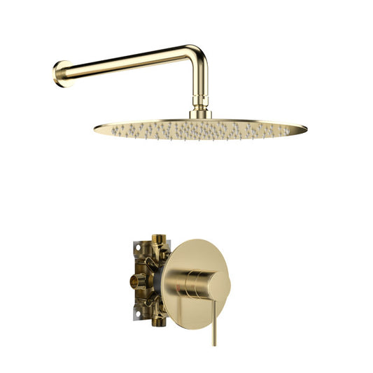 Lordear 10'' Stainless Steel Round Gold Shower Head with Valve  from Lordear