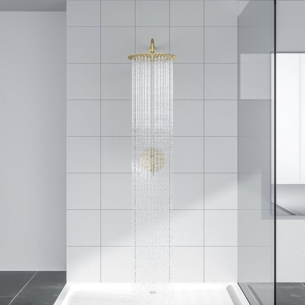 Complete Shower System with Rough in-Valve-Gold Brushed | Lordear