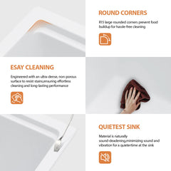 Lordear 30'' Undermount Kitchen Sink Single Bowl With Accessorries