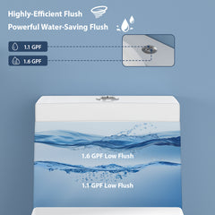 Lordear White Ceramic One Piece Floor Bidet Toilet with Comfort Wider Chair Seat