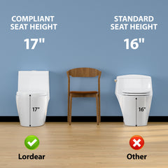 Lordear White Ceramic One Piece Floor Bidet Toilet with Comfort Wider Chair Seat