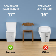 Lordear White Ceramic Elongated Floor One Piece Bidet Toilet with Comfortable Seat