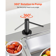 Built in Soap Dispenser for Kitchen Sink Stainless Steel with 17oz Bottle