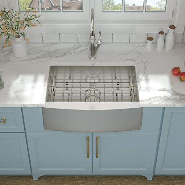 Farmhouse Apron Front Kitchen Sink Stainless Steel Single Bowl Farm Sink 16 Gauge Stainless Sink-Brushed  from Lordear