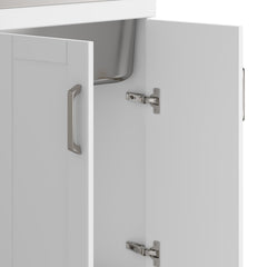 24-inch Wide Stainless Steel All-in-One Utility Laundry Sink & Pure White Cabinet and Pull-Out Faucet  from Lordear