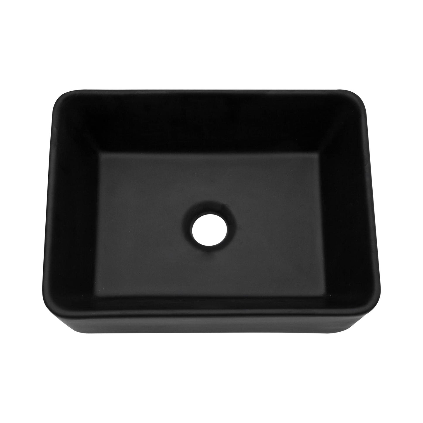 Modern Rectangular Above Counter  Black Vessel Sink - Lordear 16 x 12 Ceramic Porcelain Art Basin  from Lordear